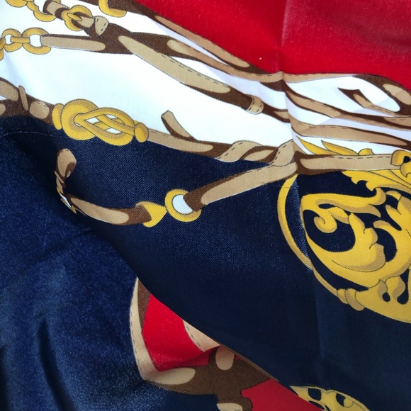 Vintage Silk Red Scarf - Picture 7 of 10